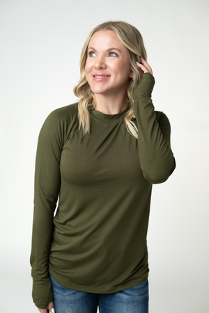 Blair Long Sleeve Top - Dark Olive by Michelle Mae
