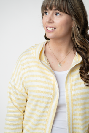 PREBOOK Saylor Striped Hooded Cardigan - Yellow
