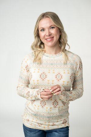 Blair Long Sleeve Top - Desert Geometric by Michelle Mae