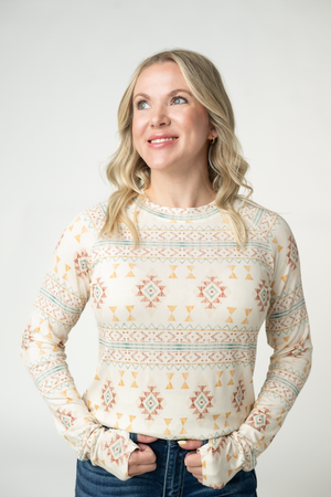 Blair Long Sleeve Top - Desert Geometric by Michelle Mae
