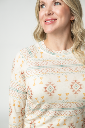 Blair Long Sleeve Top - Desert Geometric by Michelle Mae