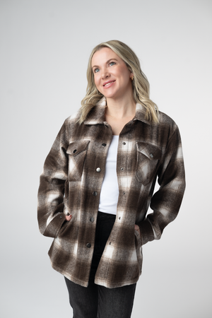Norah Shacket - Brown Plaid by Michelle Mae