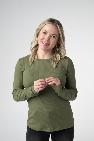 Reese Ribbed Long Sleeve Top - Olive by Michelle Mae