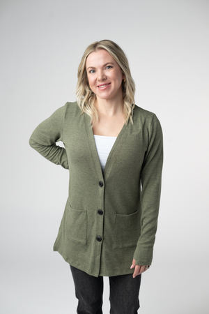 Cori Cardigan - Heathered Olive by Michelle Mae