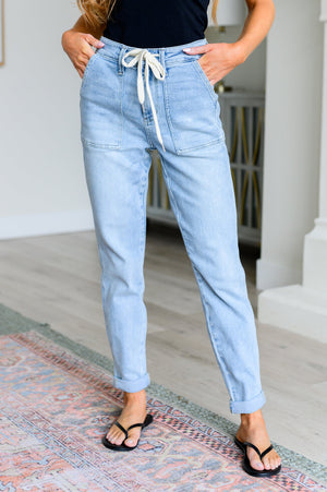 Judy Blue High Waist Vintage Light Wash Denim Jogger