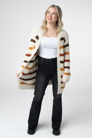 Fall Striped Cardigan by Michelle Mae