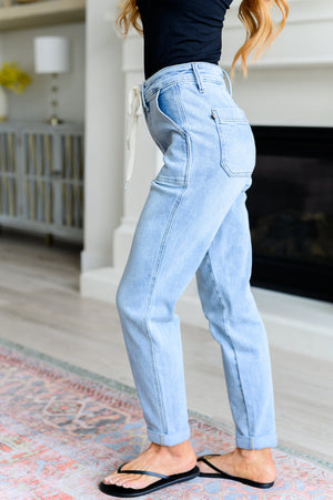 Judy Blue High Waist Vintage Light Wash Denim Jogger