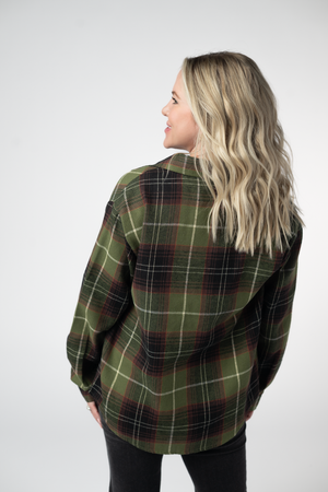 Finley Plaid Top - Olive and Brown by Michelle Mae