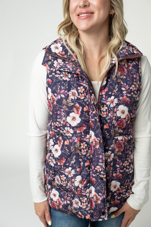 Remy Zip Up Vest - Blushwood Floral by Michelle Mae