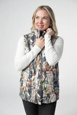 Remy Zip Up Vest - Dark Camo by Michelle Mae