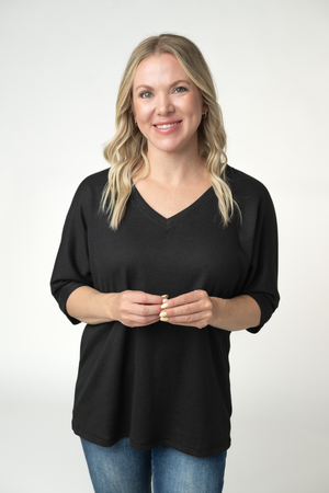 PREBOOK Emerson Waffle Top - Black