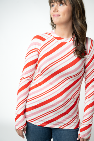 Blair Long Sleeve Top - Candy Cane by Michelle Mae