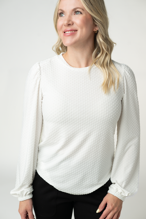 PREBOOK Miranda Dot Top - White