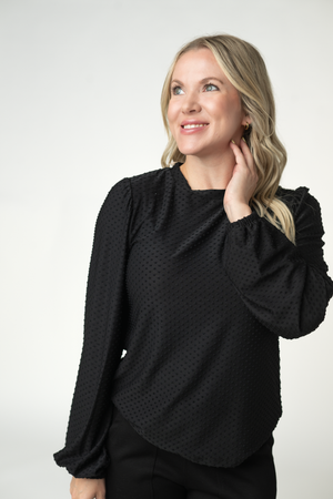 Miranda Dot Top - Black by Michelle Mae