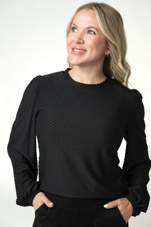 Miranda Dot Top - Black by Michelle Mae