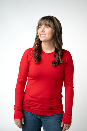 Blair Long Sleeve Top - Red by Michelle Mae