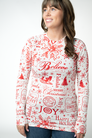 Blair Long Sleeve Top - Merry & Bright by Michelle Mae