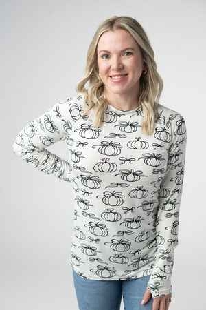 Blair Long Sleeve Top - Classic Pumpkins by Michelle Mae