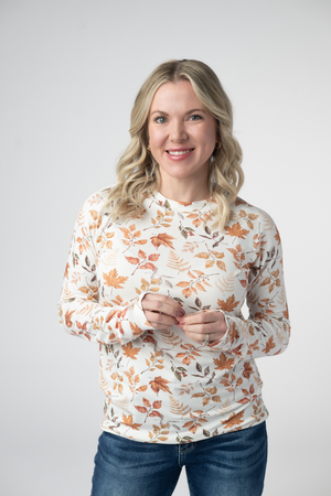 Blair Long Sleeve Top - Harvest Leaves by Michelle Mae