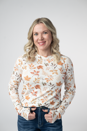 Blair Long Sleeve Top - Harvest Leaves by Michelle Mae