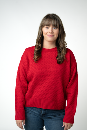 Gianna Pullover Sweater - Red by Michelle Mae