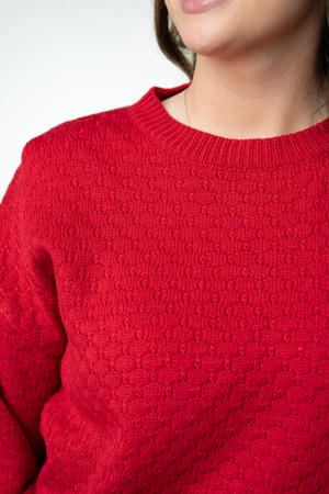 Gianna Pullover Sweater - Red by Michelle Mae