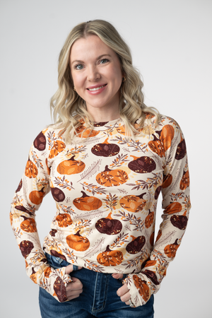 Blair Long Sleeve Top - Autumn Gourds by Michelle Mae