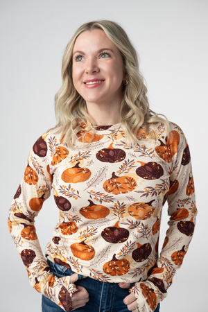 Blair Long Sleeve Top - Autumn Gourds by Michelle Mae