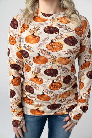 Blair Long Sleeve Top - Autumn Gourds by Michelle Mae