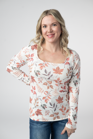 Alyssa Long Sleeve Top - Harvest Leaves by Michelle Mae