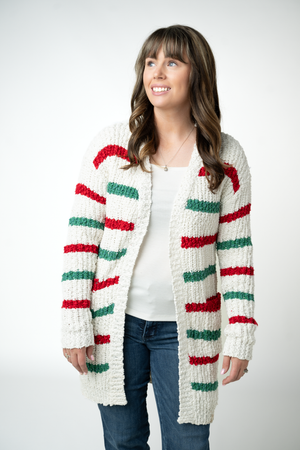 Christmas Striped Cardigan by Michelle Mae