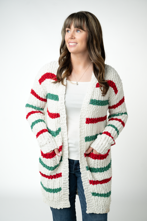 Christmas Striped Cardigan by Michelle Mae