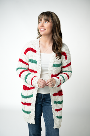Christmas Striped Cardigan by Michelle Mae