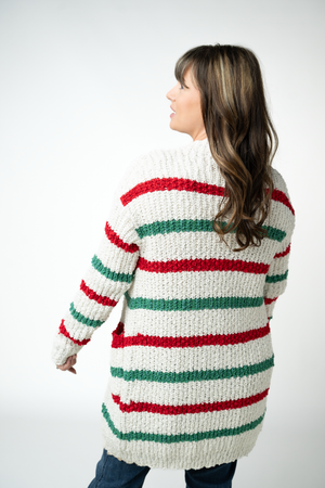 Christmas Striped Cardigan by Michelle Mae