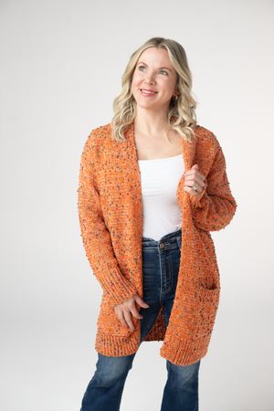 Carly Confetti Dot Cardigan - Pumpkin by Michelle Mae