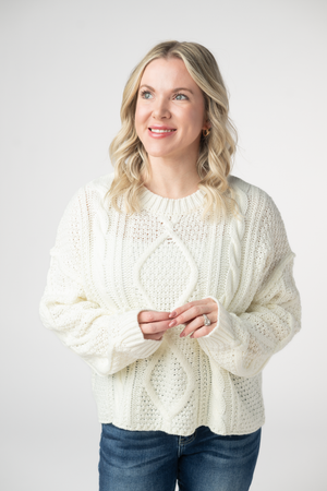 Cable Knit Sweater - Ivory by Michelle Mae