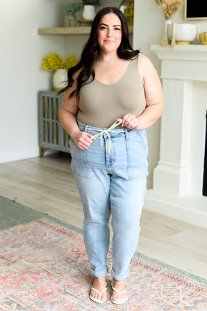 Judy Blue High Waist Vintage Light Wash Denim Jogger