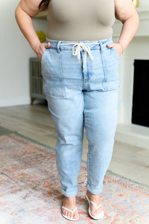 Judy Blue High Waist Vintage Light Wash Denim Jogger