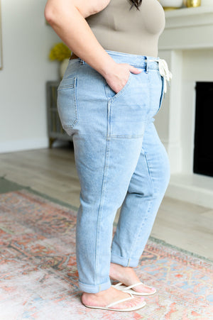 Judy Blue High Waist Vintage Light Wash Denim Jogger