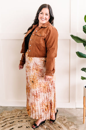 Judy Blue Stretchy Denim Jacket In Rich Toffee