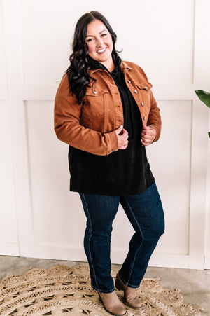 Judy Blue Stretchy Denim Jacket In Rich Toffee