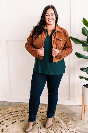 Judy Blue Stretchy Denim Jacket In Rich Toffee