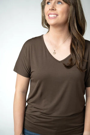 Chloe Cozy Top - Brown by Michelle Mae