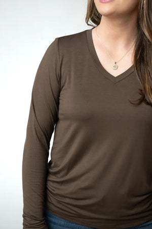 Larissa Long Sleeve - Brown by Michelle Mae