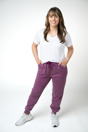 Vintage Wash Joggers - Purple by Michelle Mae