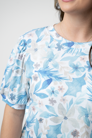 PREBOOK Katie Cozy Top - Winter Blue Floral