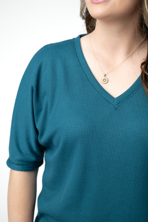 PREBOOK Emerson Waffle Top - Teal