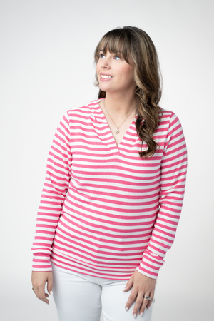 PREBOOK Amelia Striped Hoodie - Pink