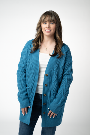 PREBOOK Brooks Button Sweater Cardigan - Teal