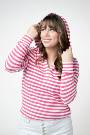 PREBOOK Amelia Striped Hoodie - Pink